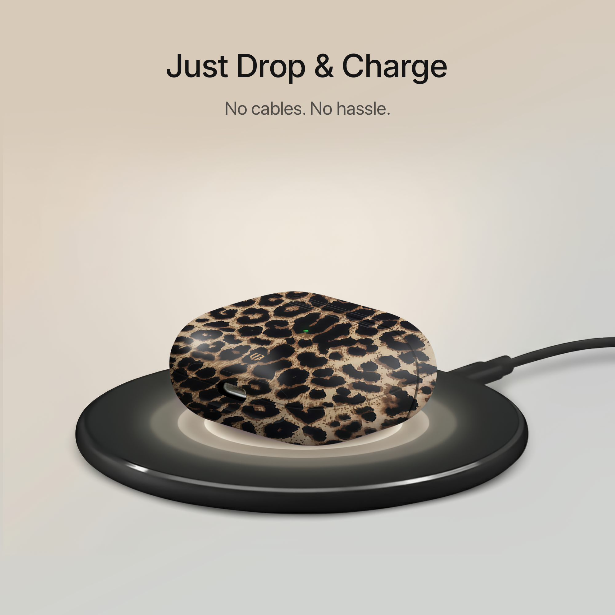Golden Leopard Ultrabling AirPods case open view