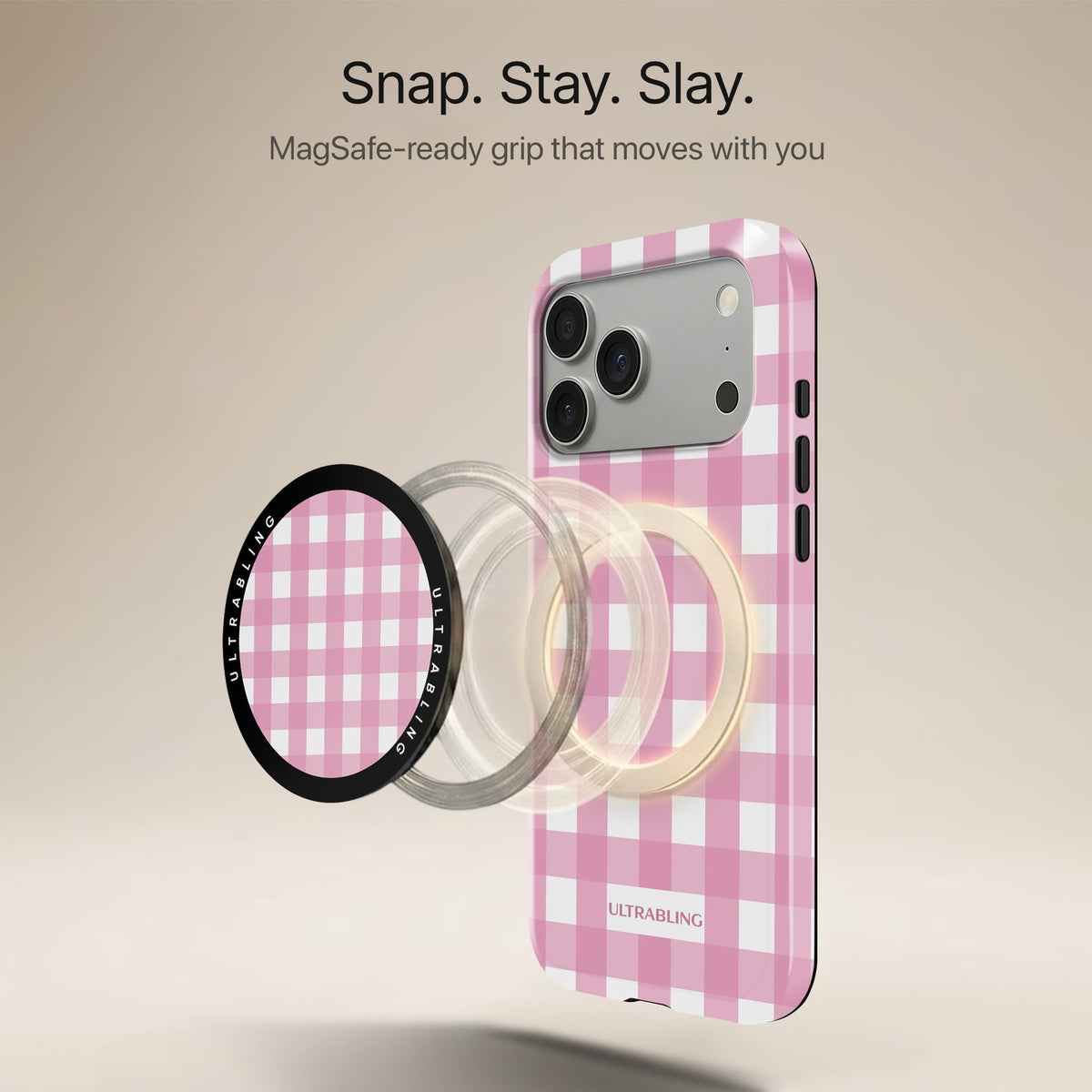 Strawberry Check - MagSafe Phone Grip