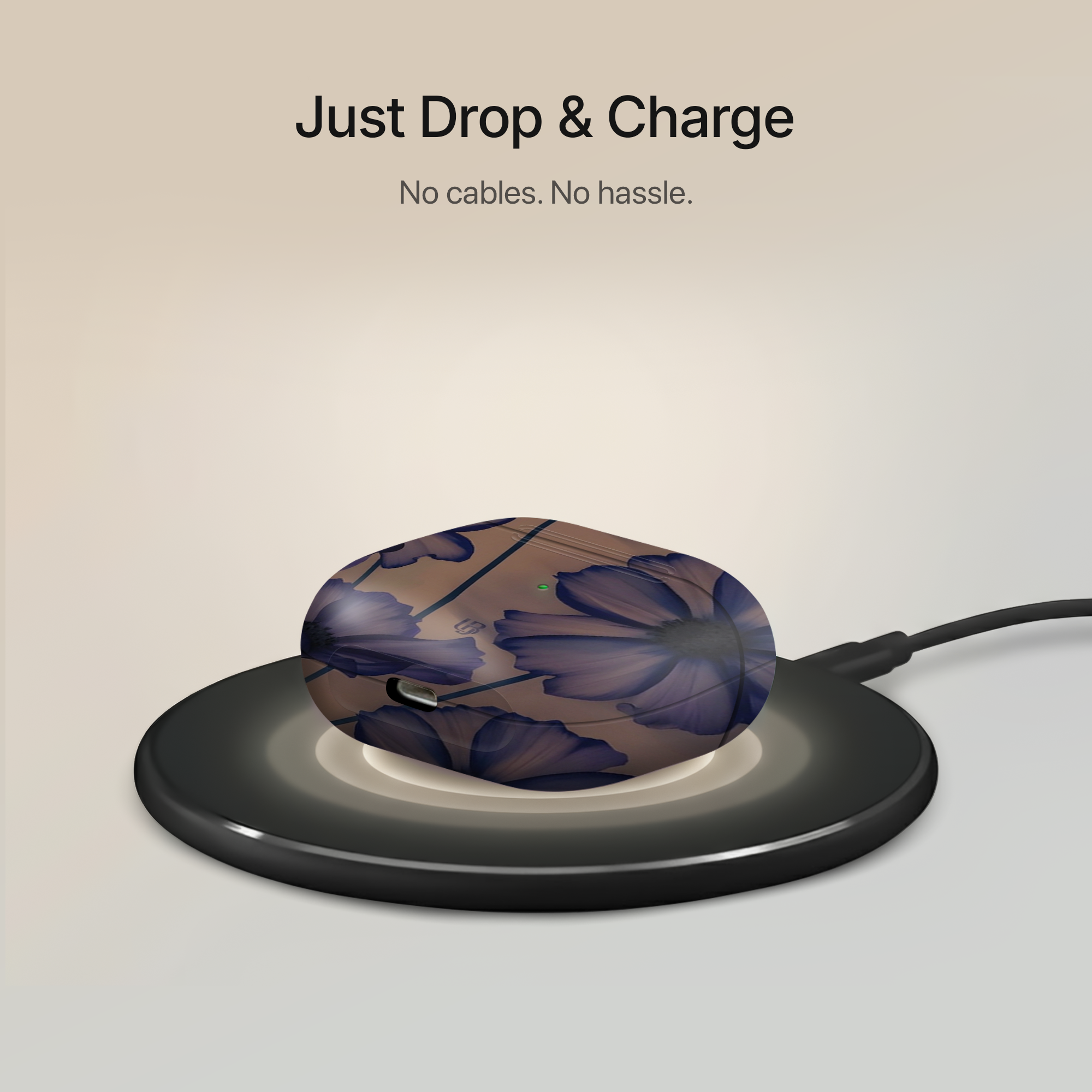 Indigo Blossom Ultrabling AirPods case open view
