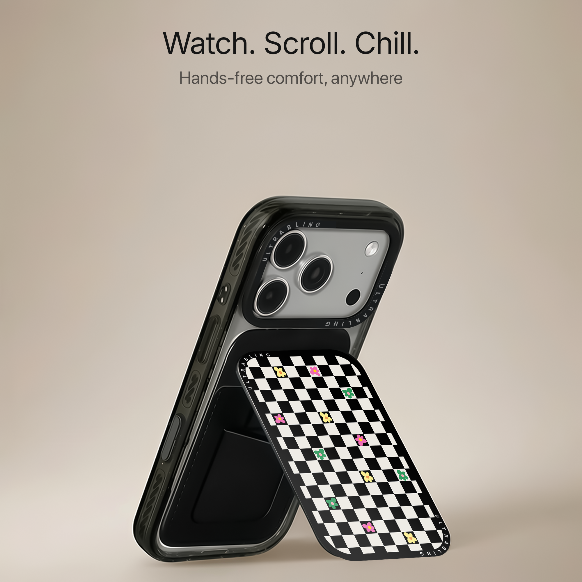 Retro Check MagSafe Wallet - Angle View