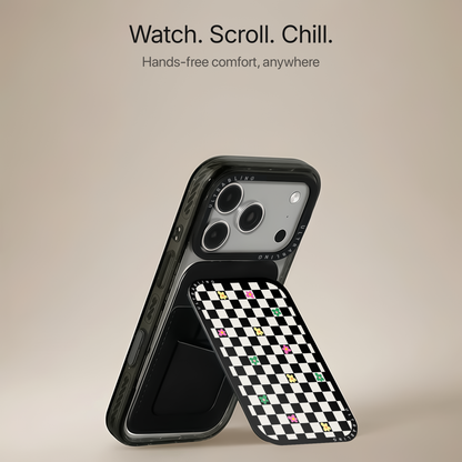 Retro Check MagSafe Wallet - Angle View