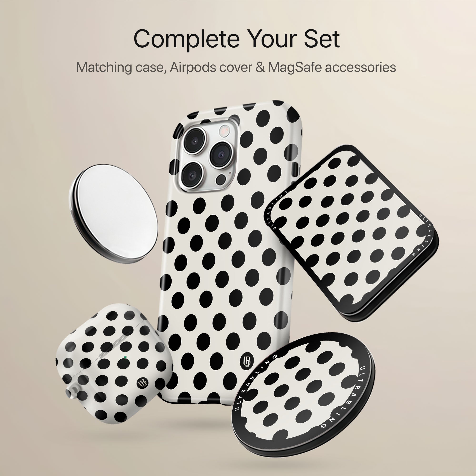 Midnight Polka Ultrabling tough AirPods case