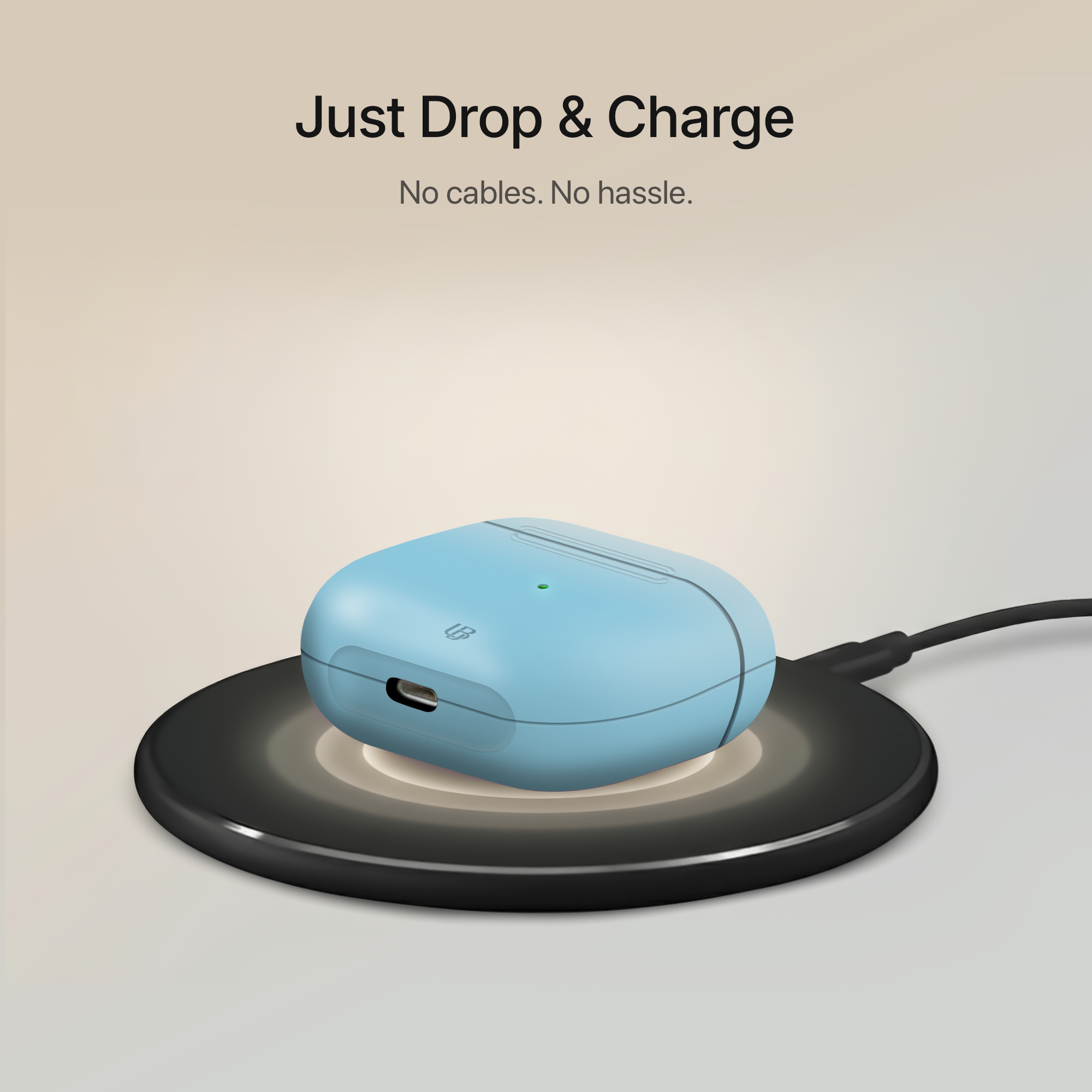Ocean Fade Ultrabling AirPods case open view