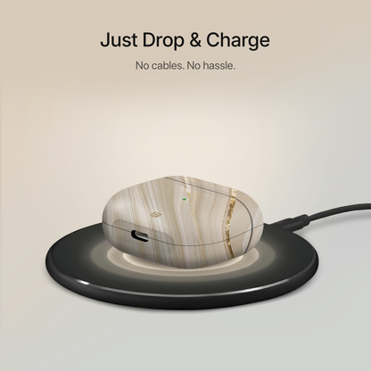 Champagne Marble Ultrabling AirPods case open view