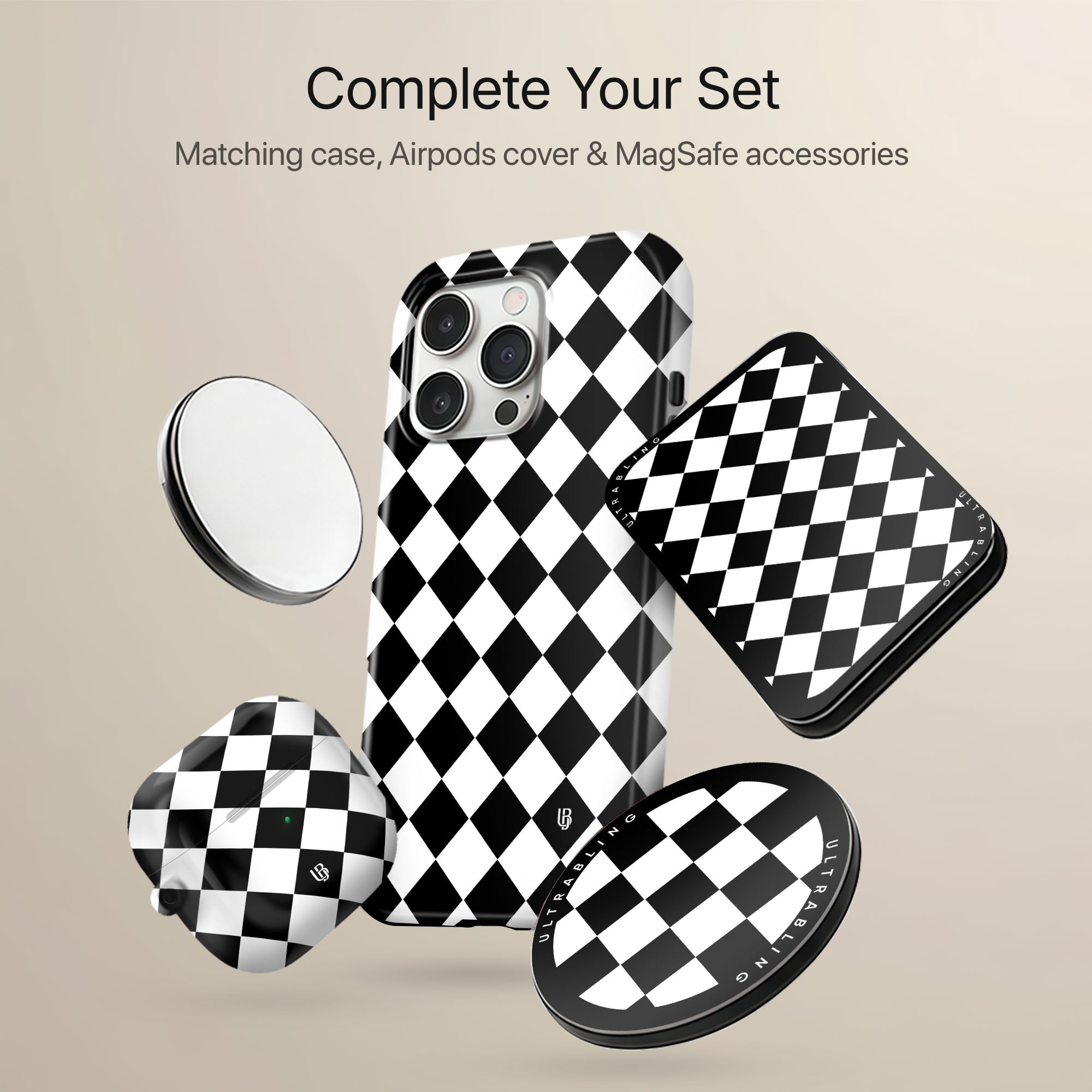 Harlequin Noir Ultrabling tough AirPods case