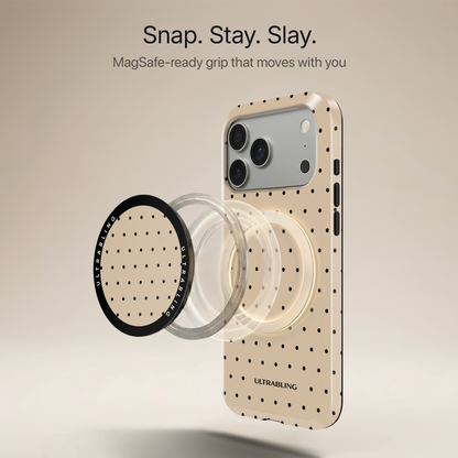 Vanilla Dots Ultrabling MagSafe Phone Grip - Angled View