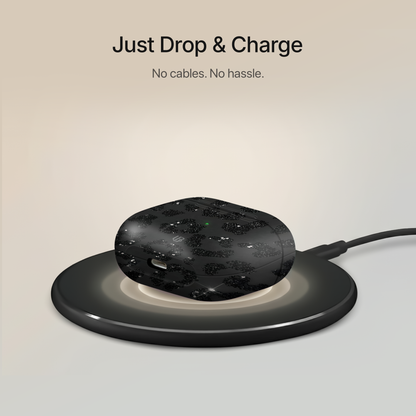Black Stardust Ultrabling AirPods case open view