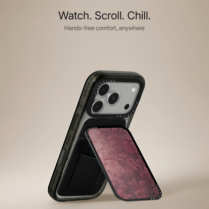 Burgundy Bloom MagSafe Wallet - Angle View