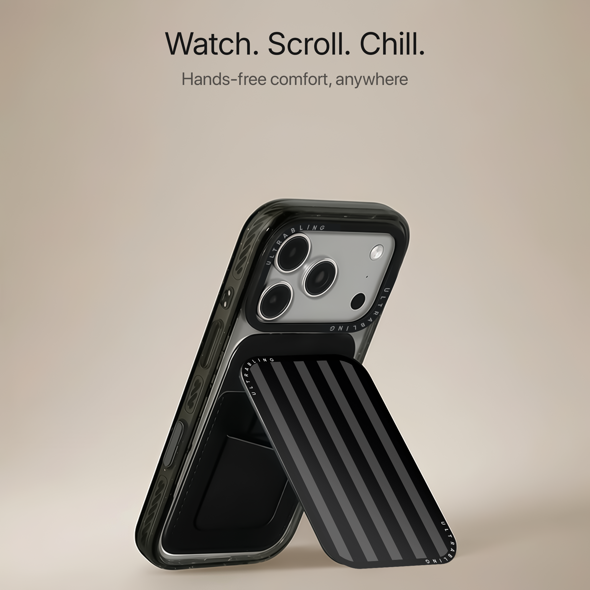 Noir Stripes MagSafe Wallet - Angle View