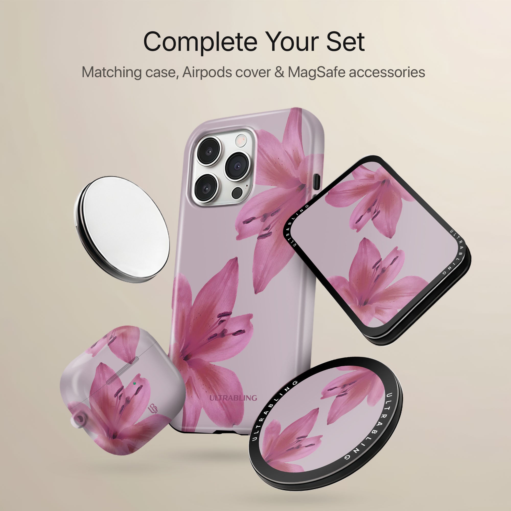 Blush Lily Ultrabling tough AirPods case