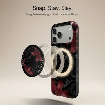 Midnight Scarlet Ultrabling MagSafe Phone Grip - Angled View