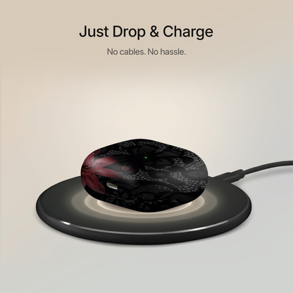 Midnight Scarlet Ultrabling AirPods case open view