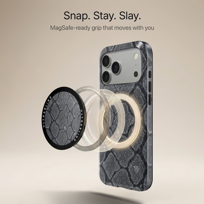 Ash Python Ultrabling MagSafe Phone Grip - Angled View