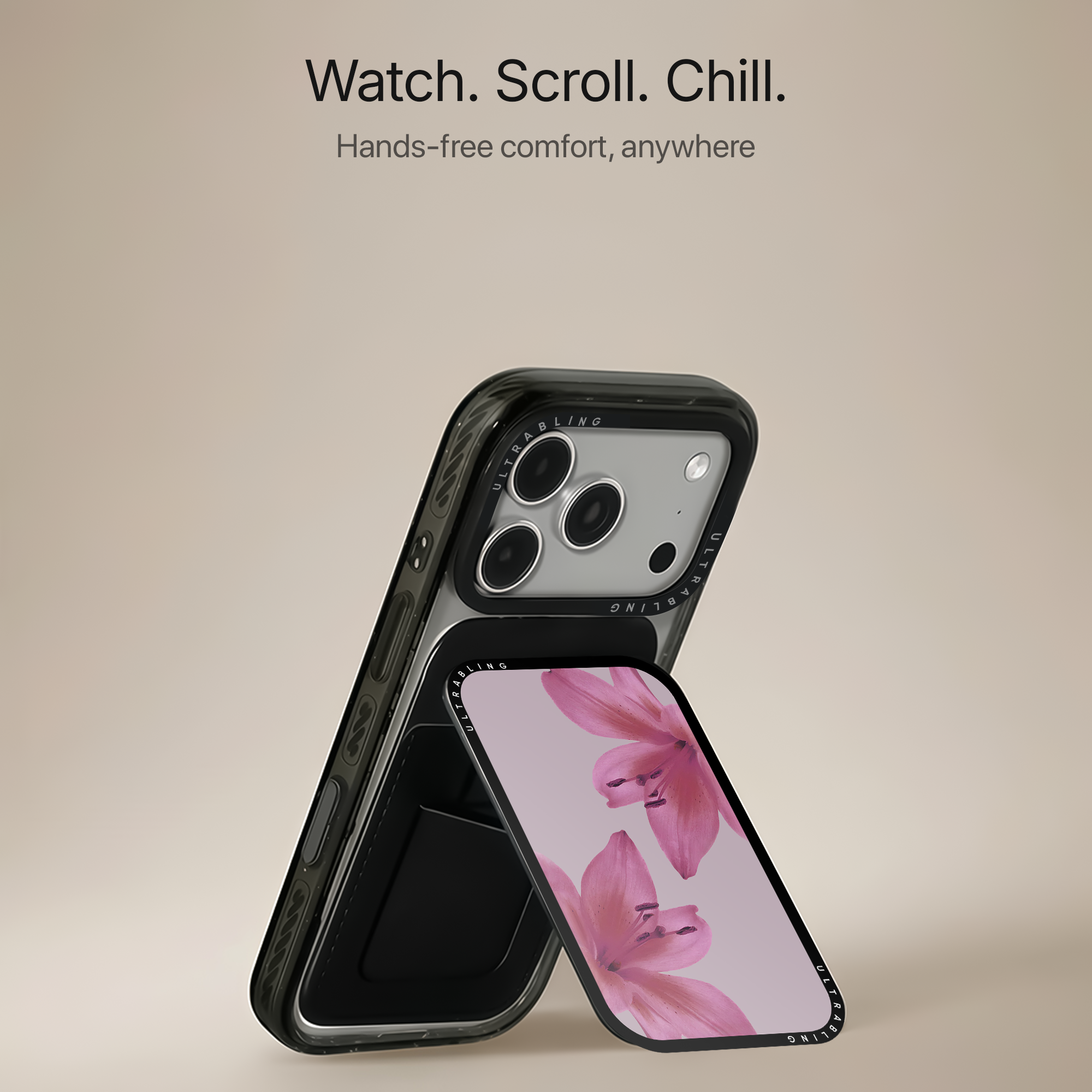 Blush Lily MagSafe Wallet - Angle View
