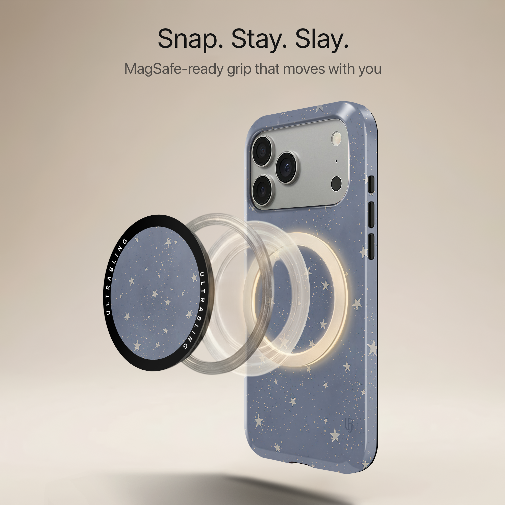 Stardust Sky Ultrabling MagSafe Phone Grip - Angled View