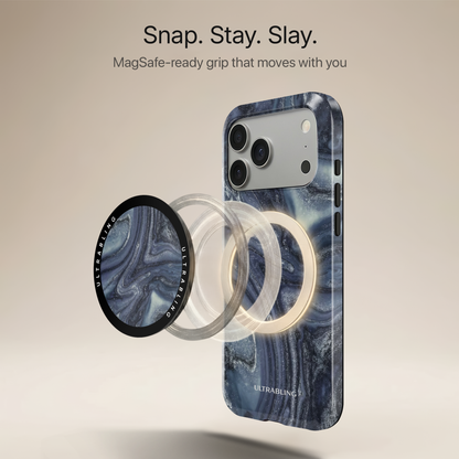Midnight Marble Ultrabling MagSafe Phone Grip - Angled View
