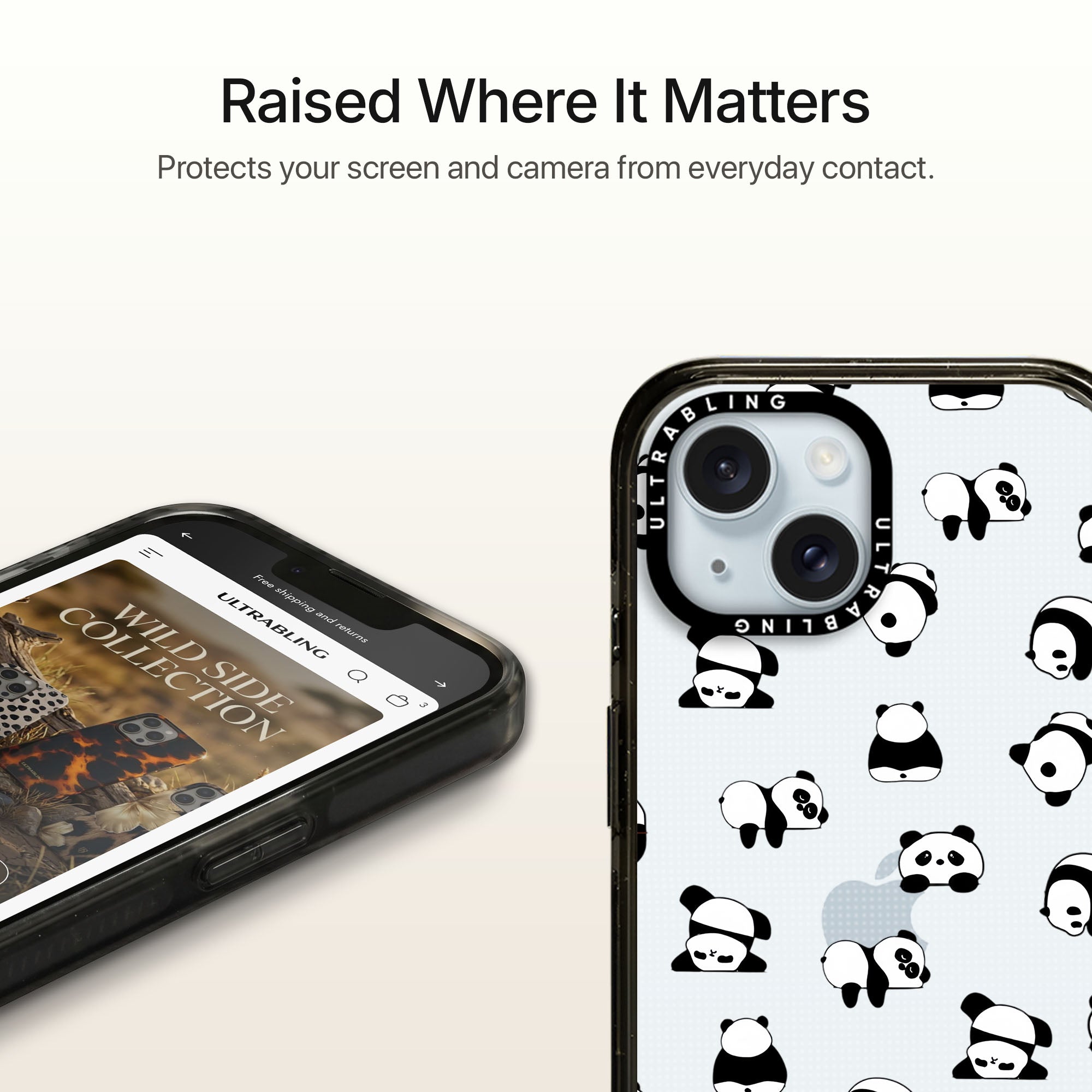 Panda Pop Ultrabling Aura iPhone case MagSafe compatible back view