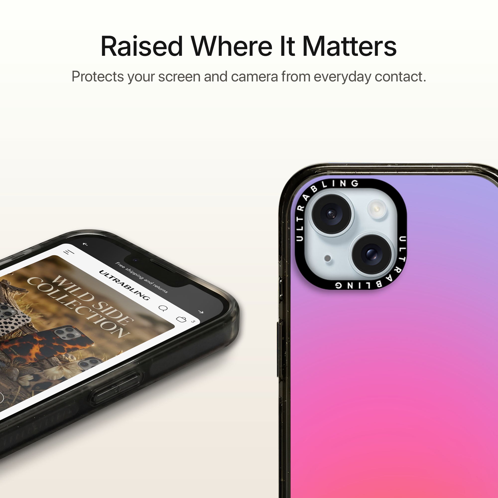 Sunset Fade Ultrabling Aura iPhone case MagSafe compatible back view