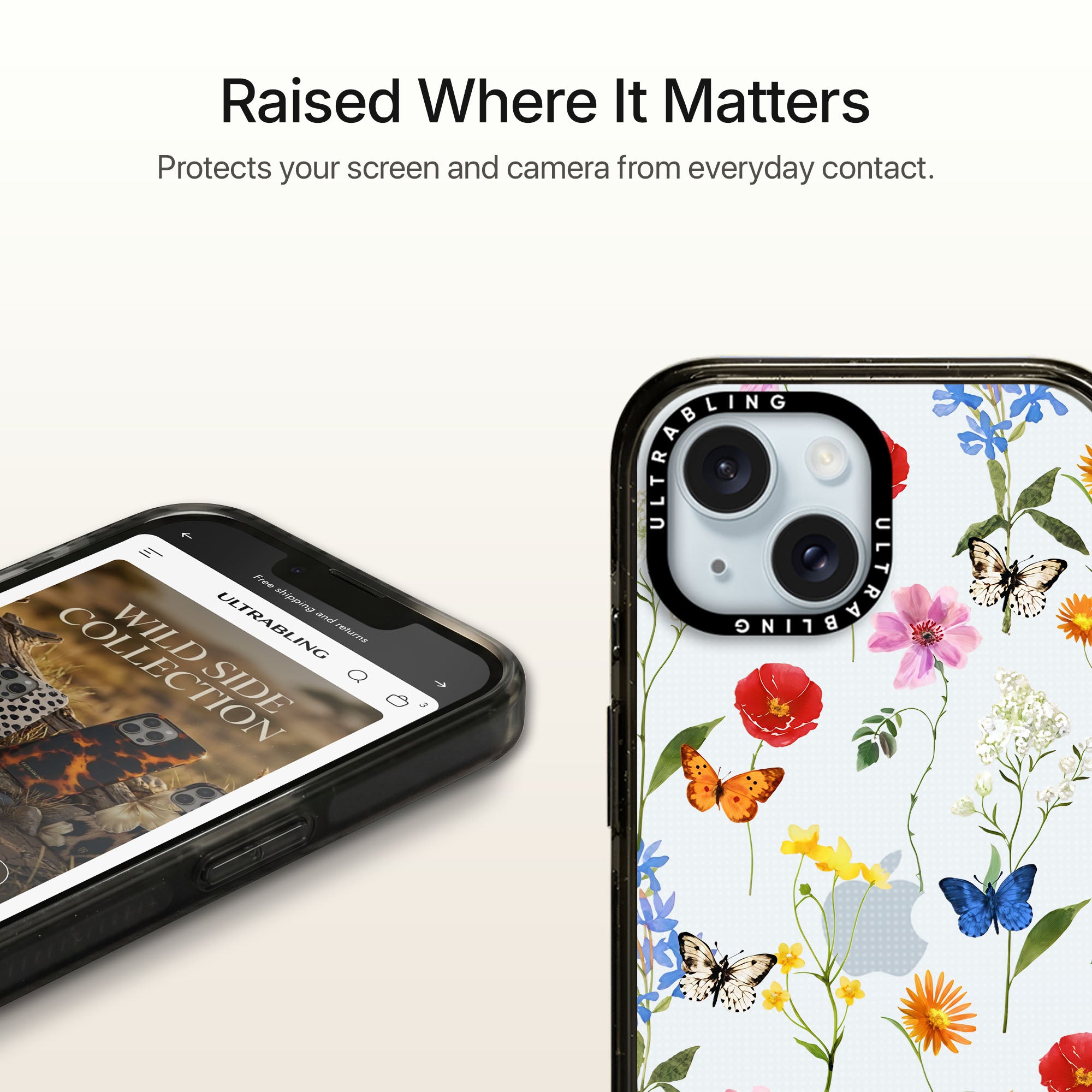 Butterfly Meadow Ultrabling Aura iPhone case MagSafe compatible back view