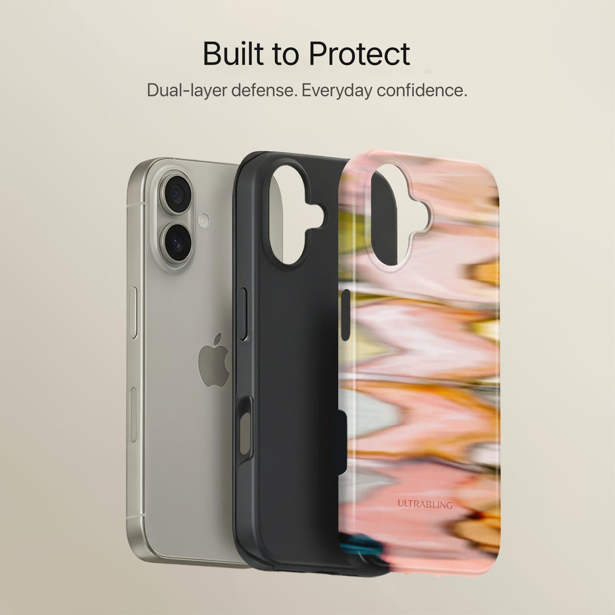 Peach Ripple - Eclipse Case by Ultrabling, designer iPhone case, back view