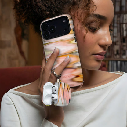 Peach Ripple - AirPods Case by Ultrabling, designer iPhone case, back view