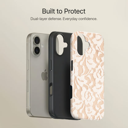 Ivory Lace Ultrabling full case mockup front view