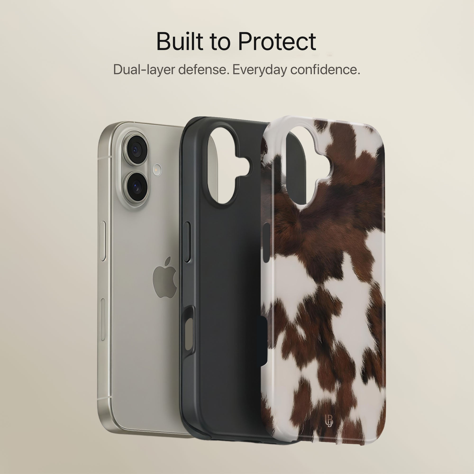 Mocha Cow Ultrabling full case mockup front view