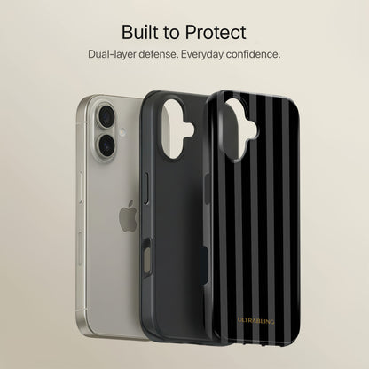 Noir Stripes Ultrabling full case mockup front view