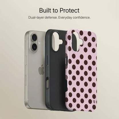 Mocha Polka Ultrabling full case mockup front view