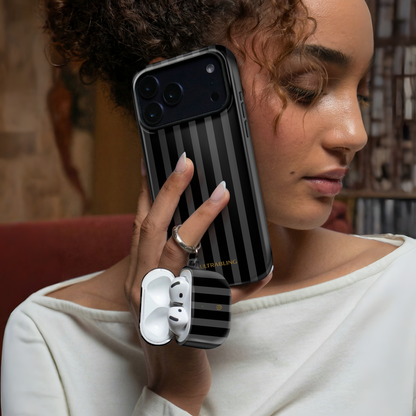 Noir Stripes Ultrabling AirPods case detail view