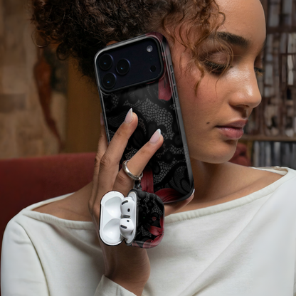 Midnight Scarlet Ultrabling AirPods case detail view