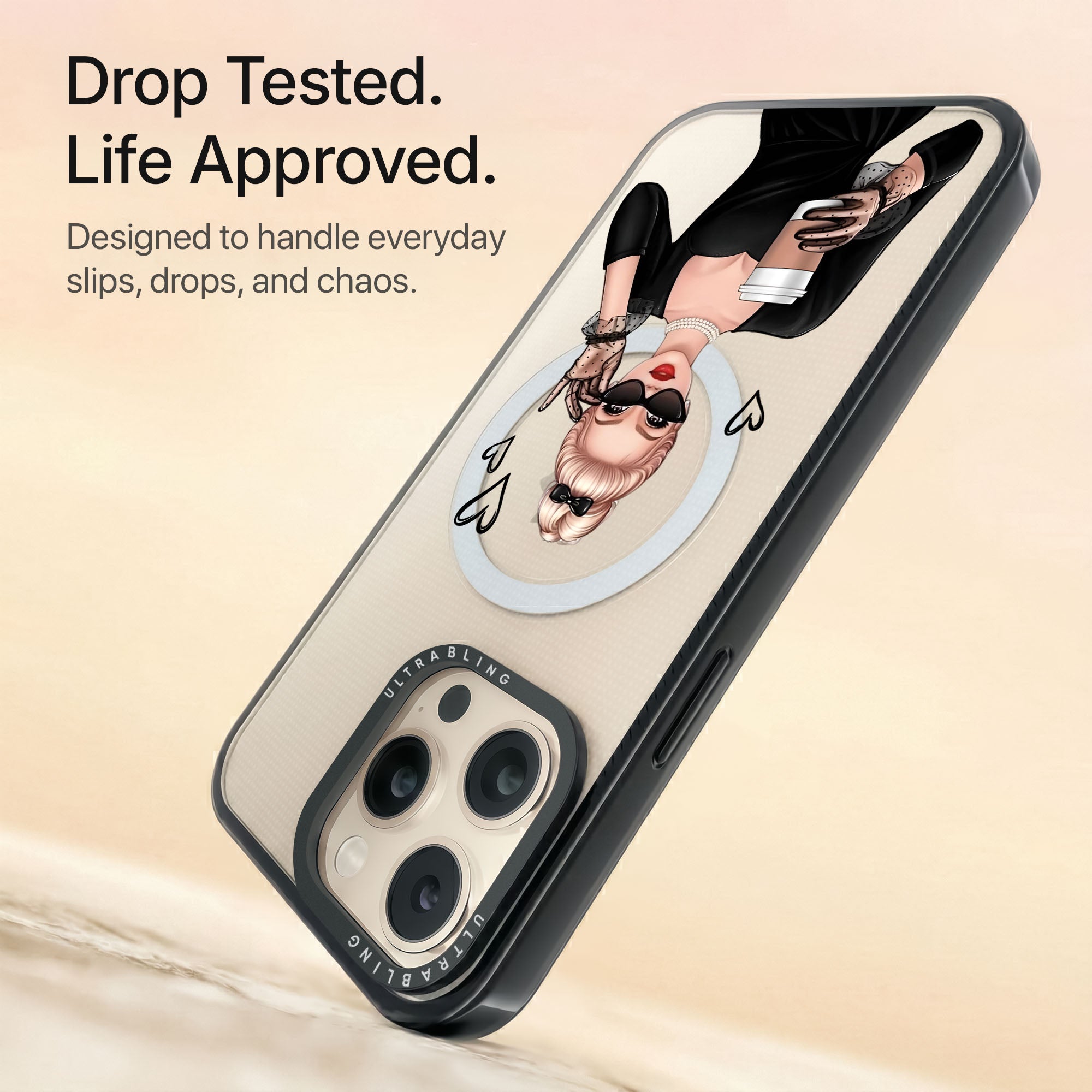 Cafe Muse Ultrabling Aura iPhone case non MagSafe black back view