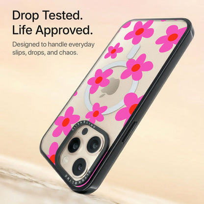 Pink Petal Ultrabling Aura iPhone case non MagSafe black back view