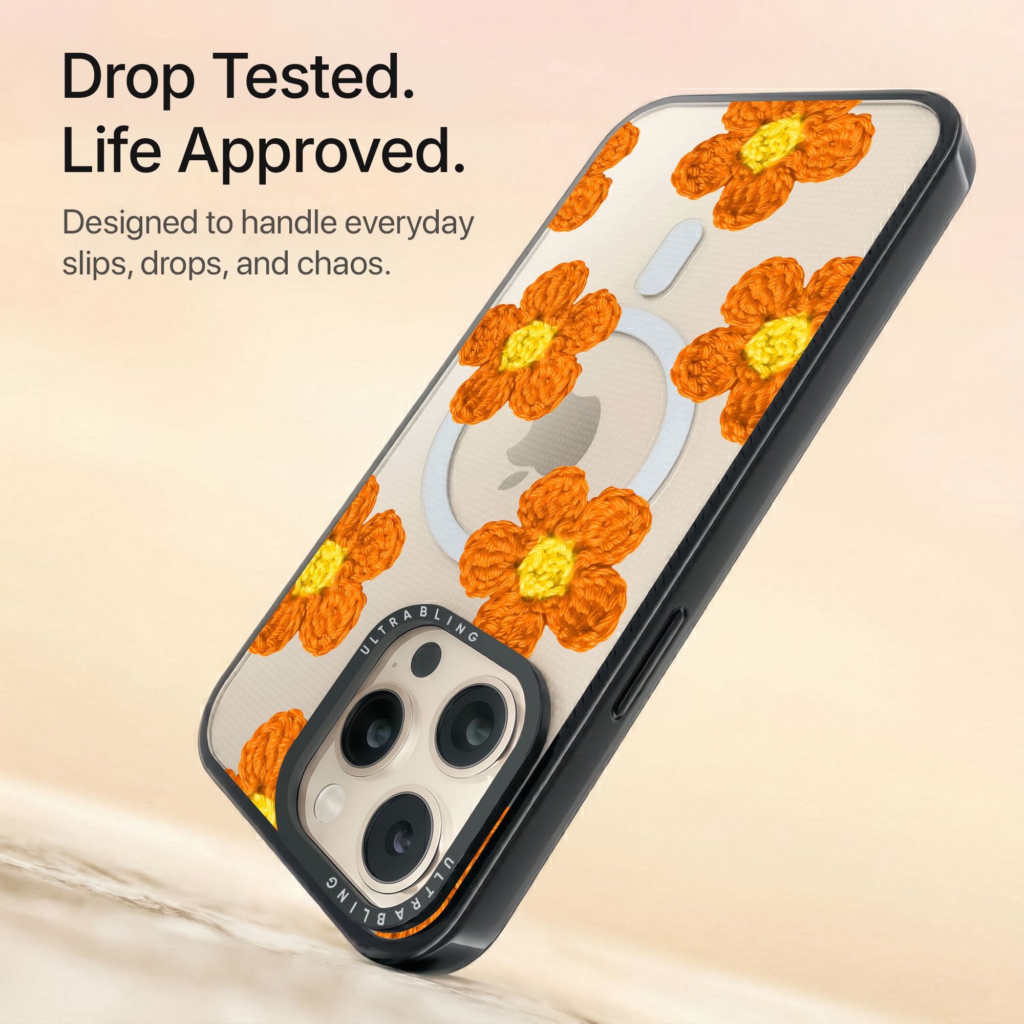 Marigold Ultrabling Aura iPhone case non MagSafe black back view