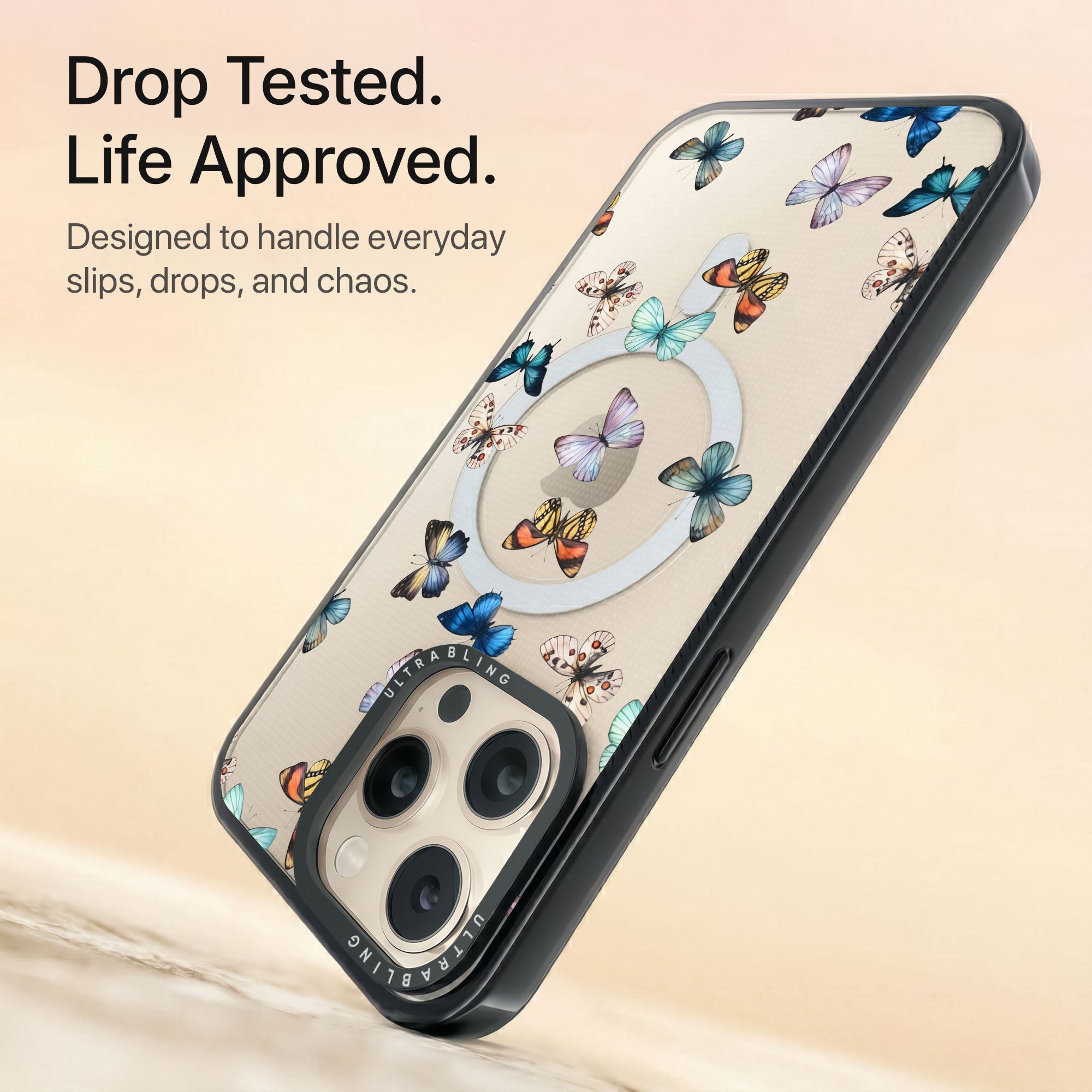 Butterfly Halo Ultrabling Aura iPhone case non MagSafe black back view