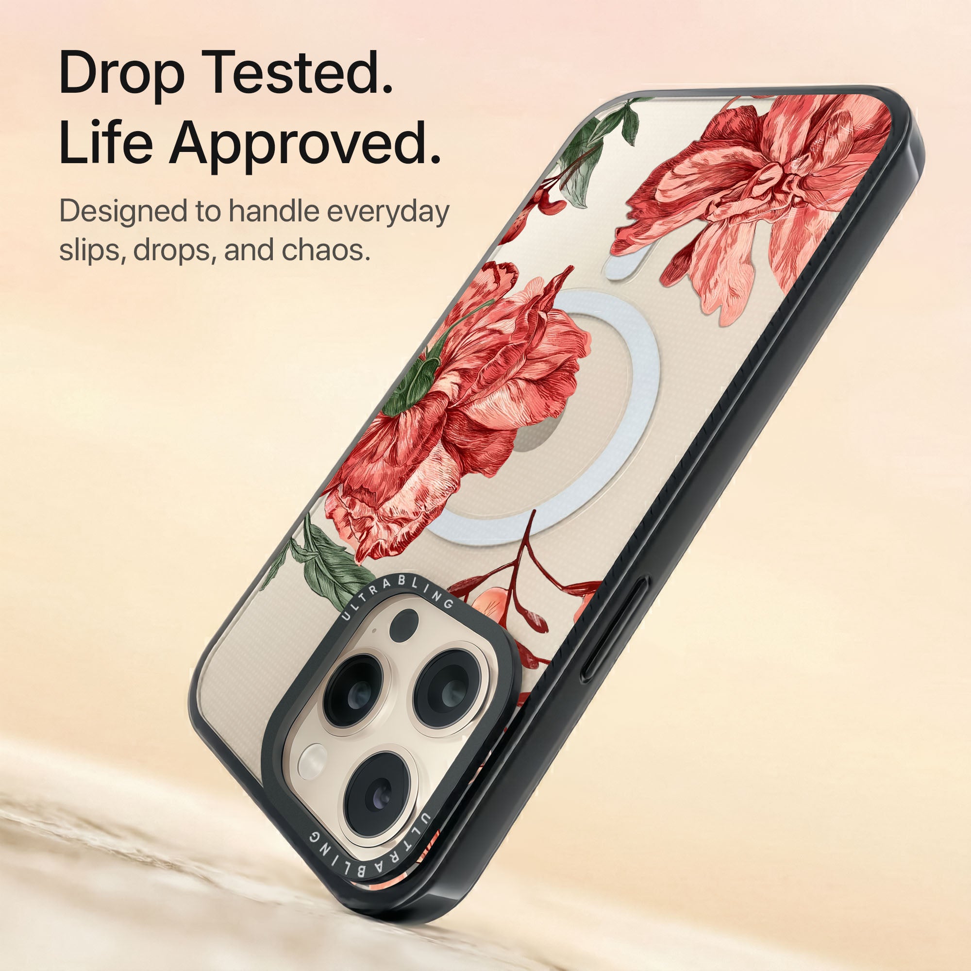 Rosette Ultrabling Aura iPhone case non MagSafe black back view