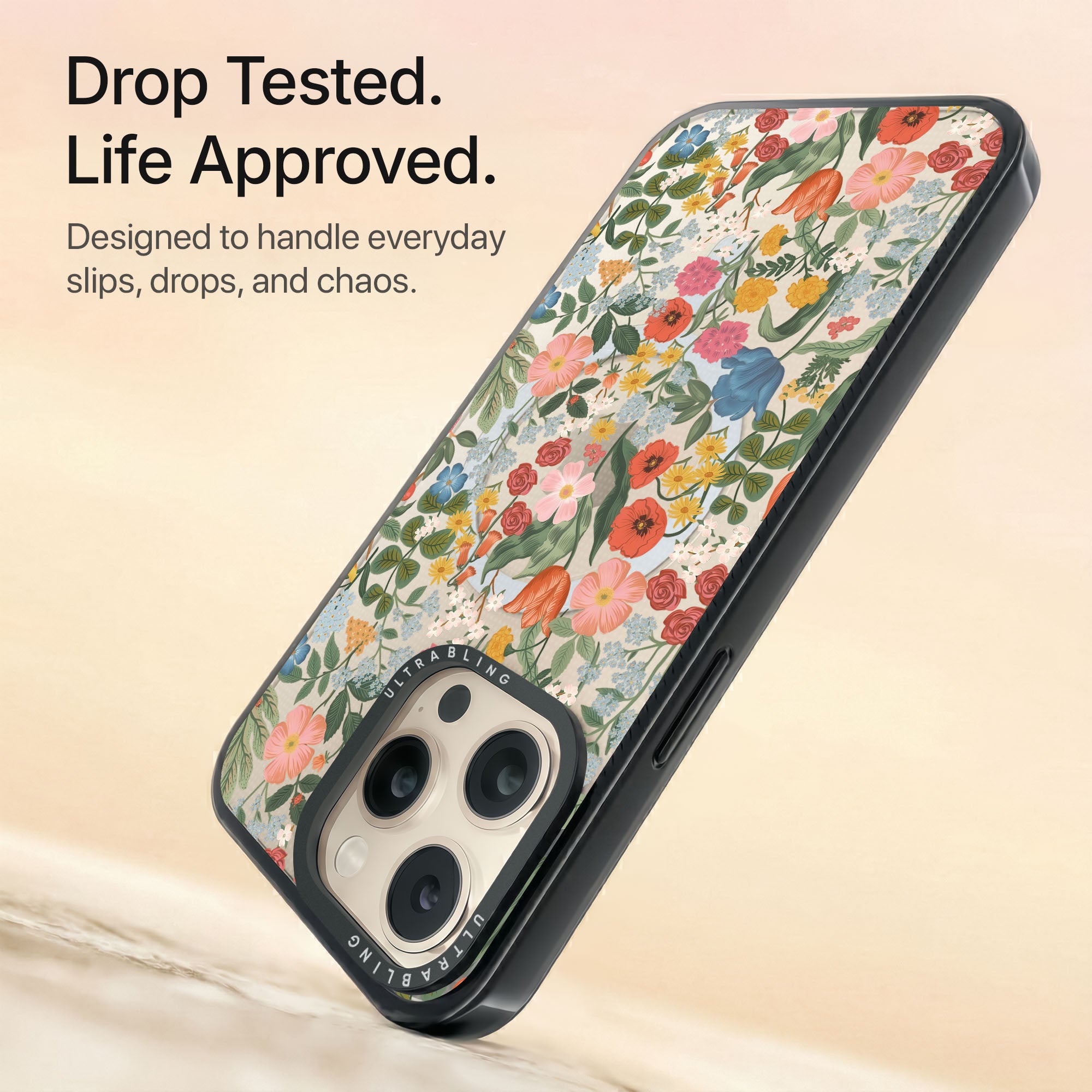 Meadow Mix Ultrabling Aura iPhone case non MagSafe black back view