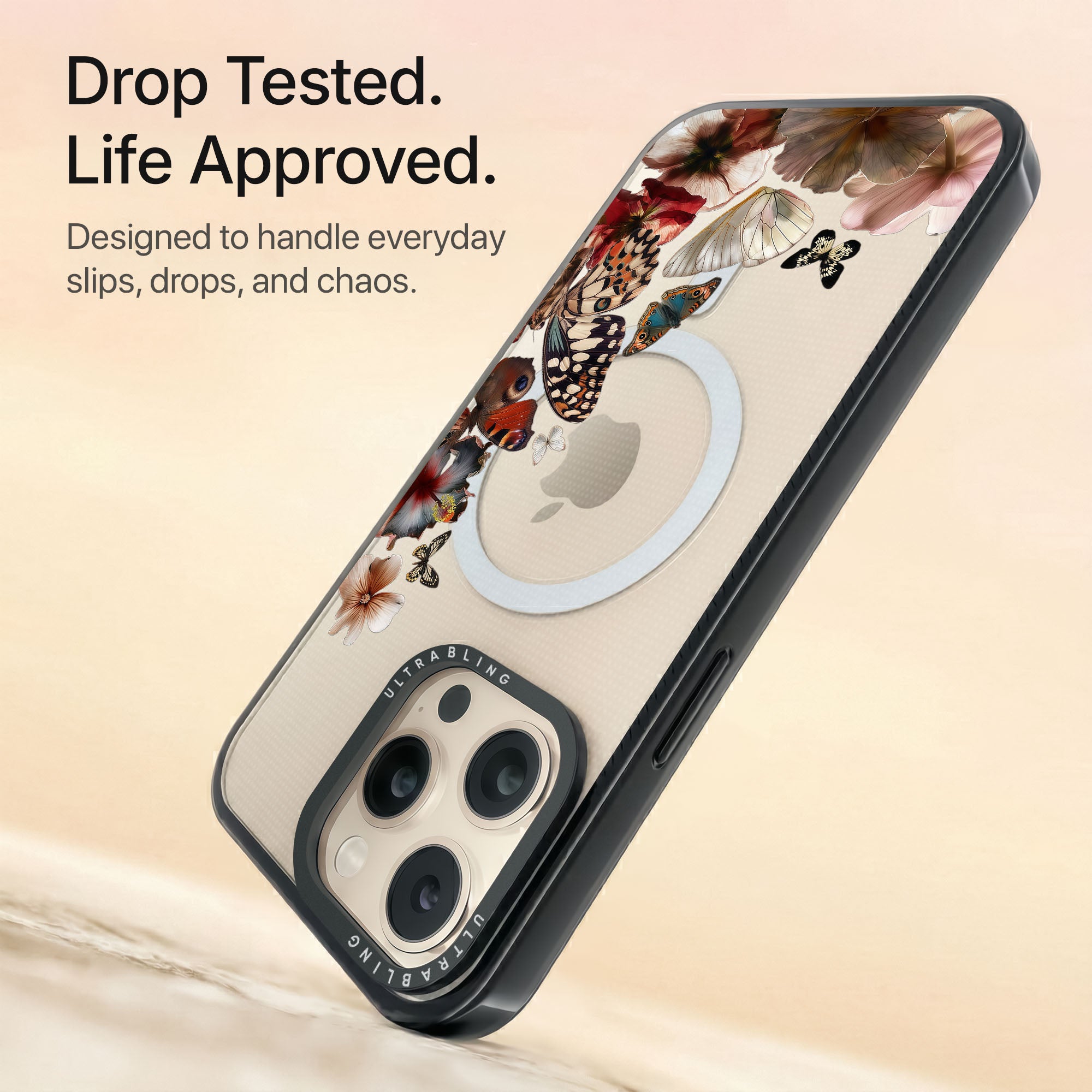 Amber Wing Ultrabling Aura iPhone case non MagSafe black back view