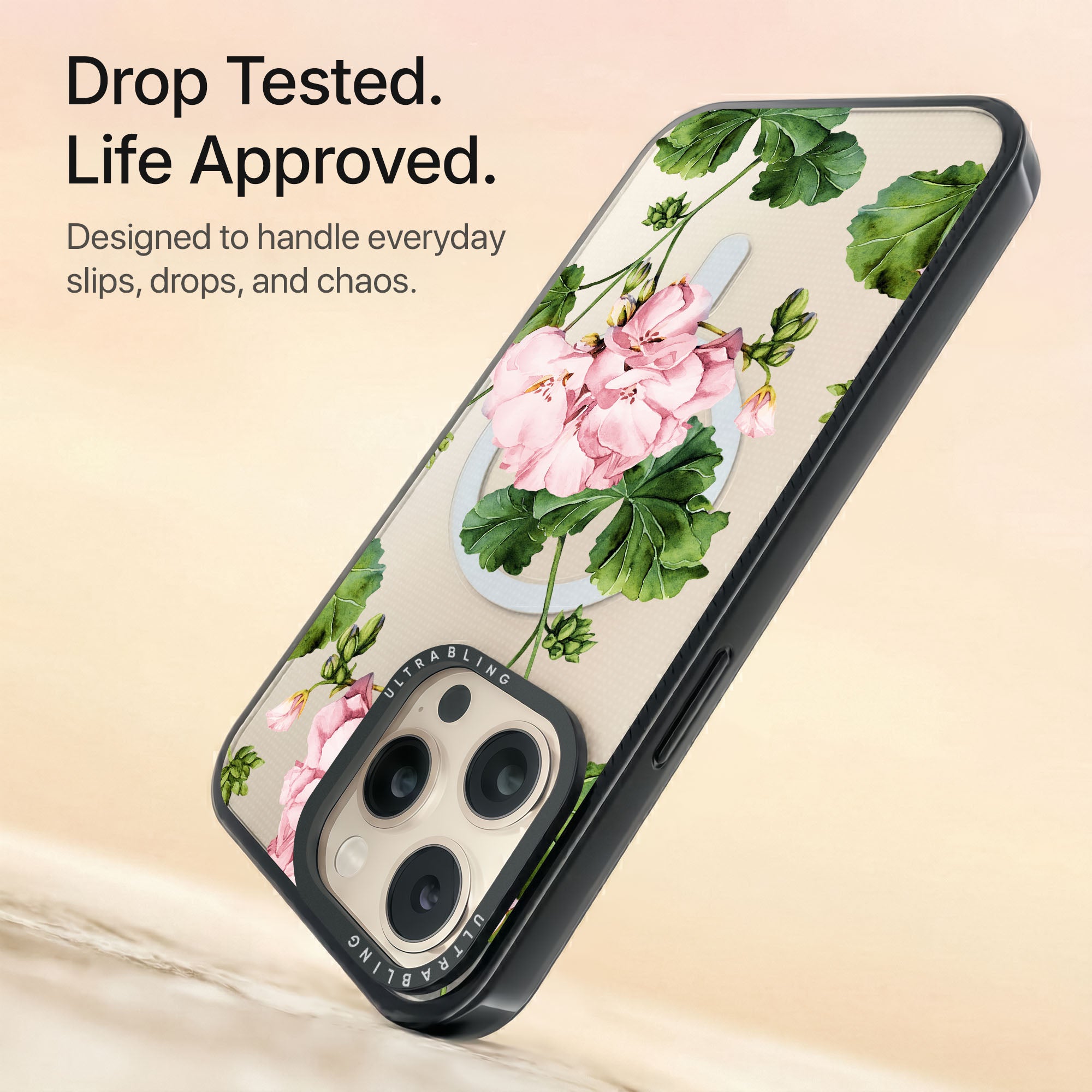 Rosewater Ultrabling Aura iPhone case non MagSafe black back view