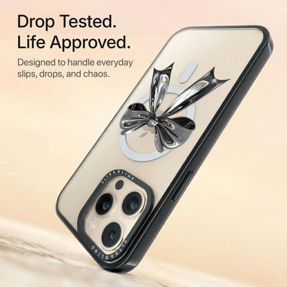 Silver Bow Ultrabling Aura iPhone case non MagSafe black back view