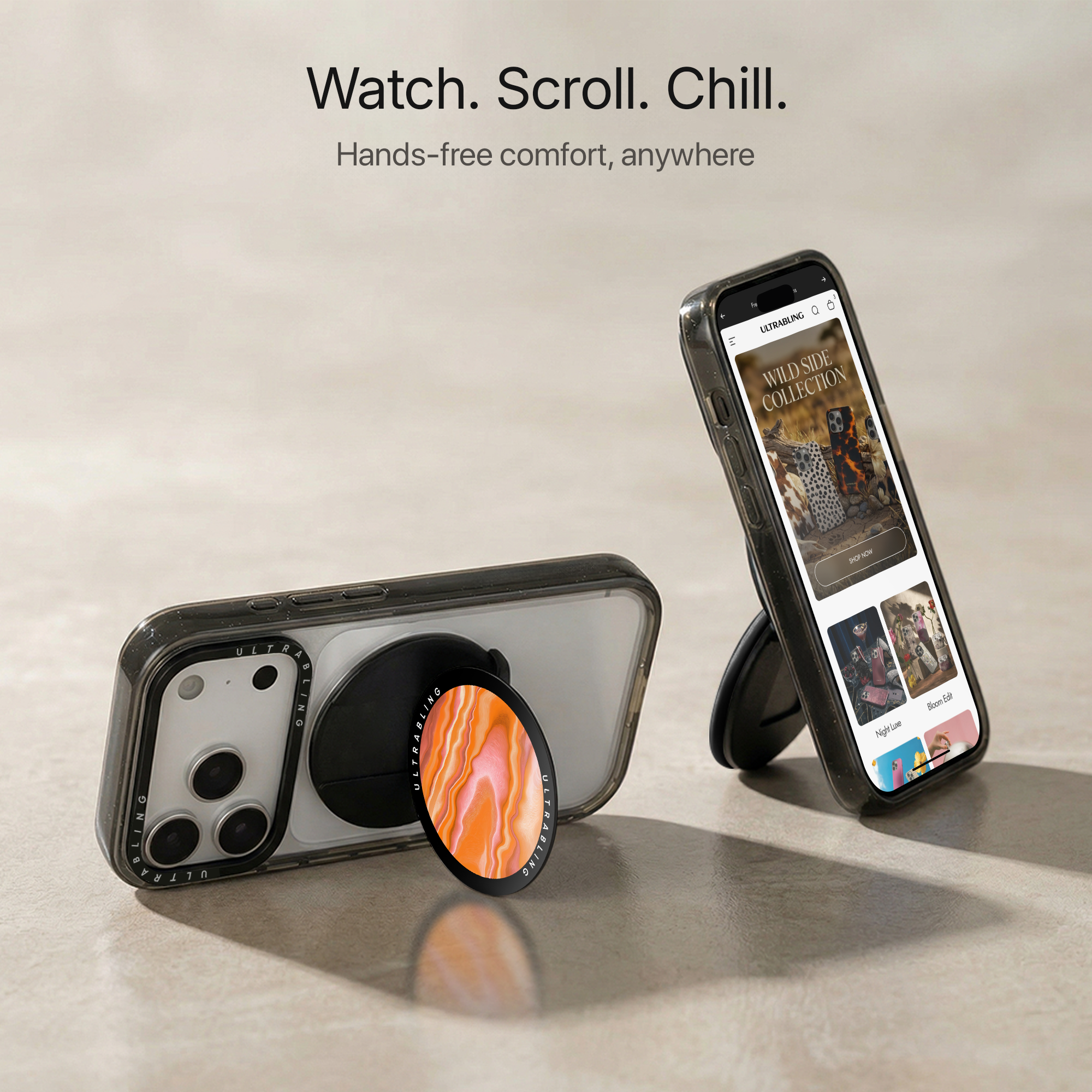 Sunset Agate Ultrabling MagSafe Phone Grip - Close-Up