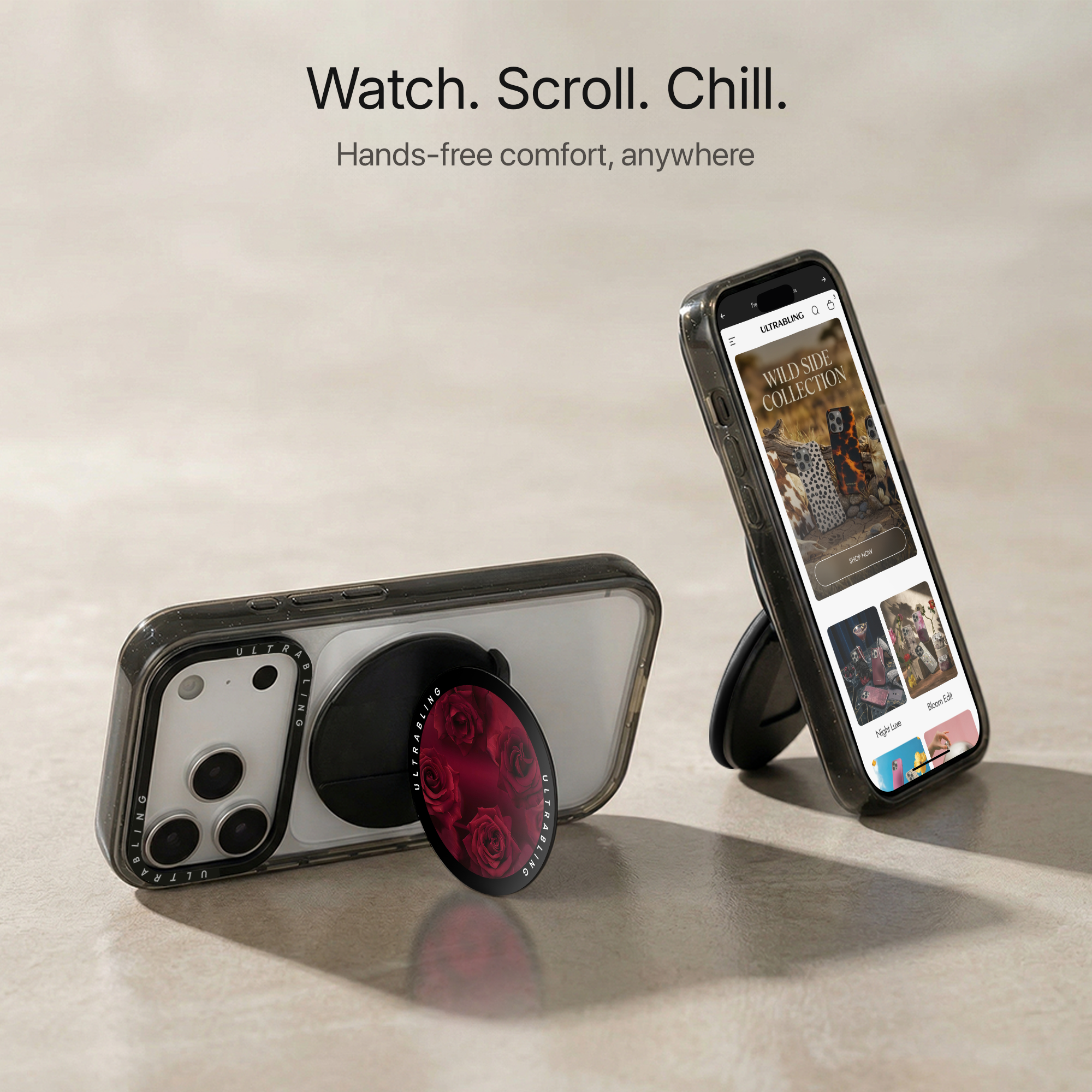 Velvet Roses Ultrabling MagSafe Phone Grip - Close-Up