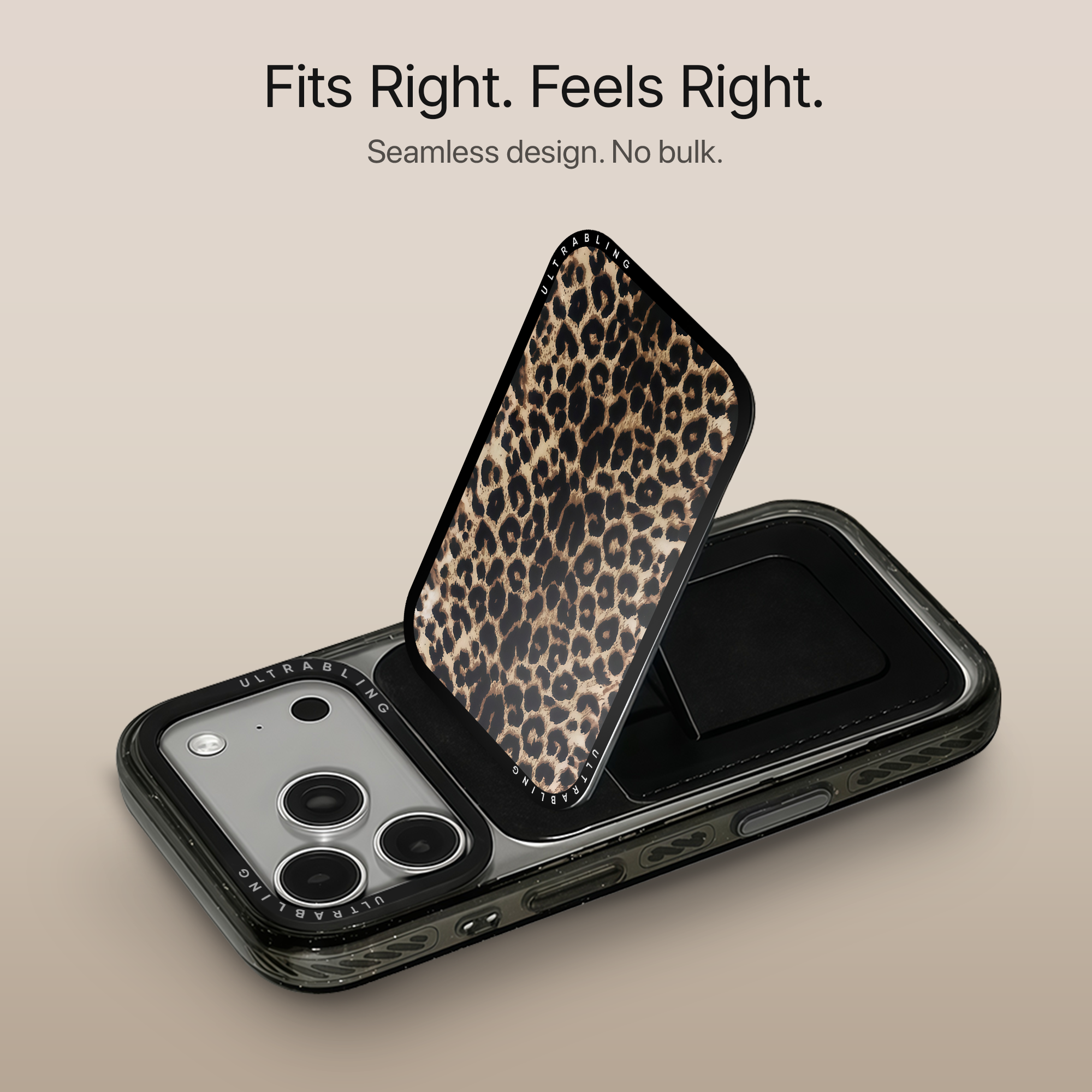 Golden Leopard MagSafe Wallet - Detail View