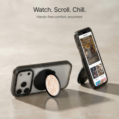 Ivory Lace Ultrabling MagSafe Phone Grip - Close-Up
