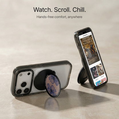 Indigo Blossom Ultrabling MagSafe Phone Grip - Close-Up