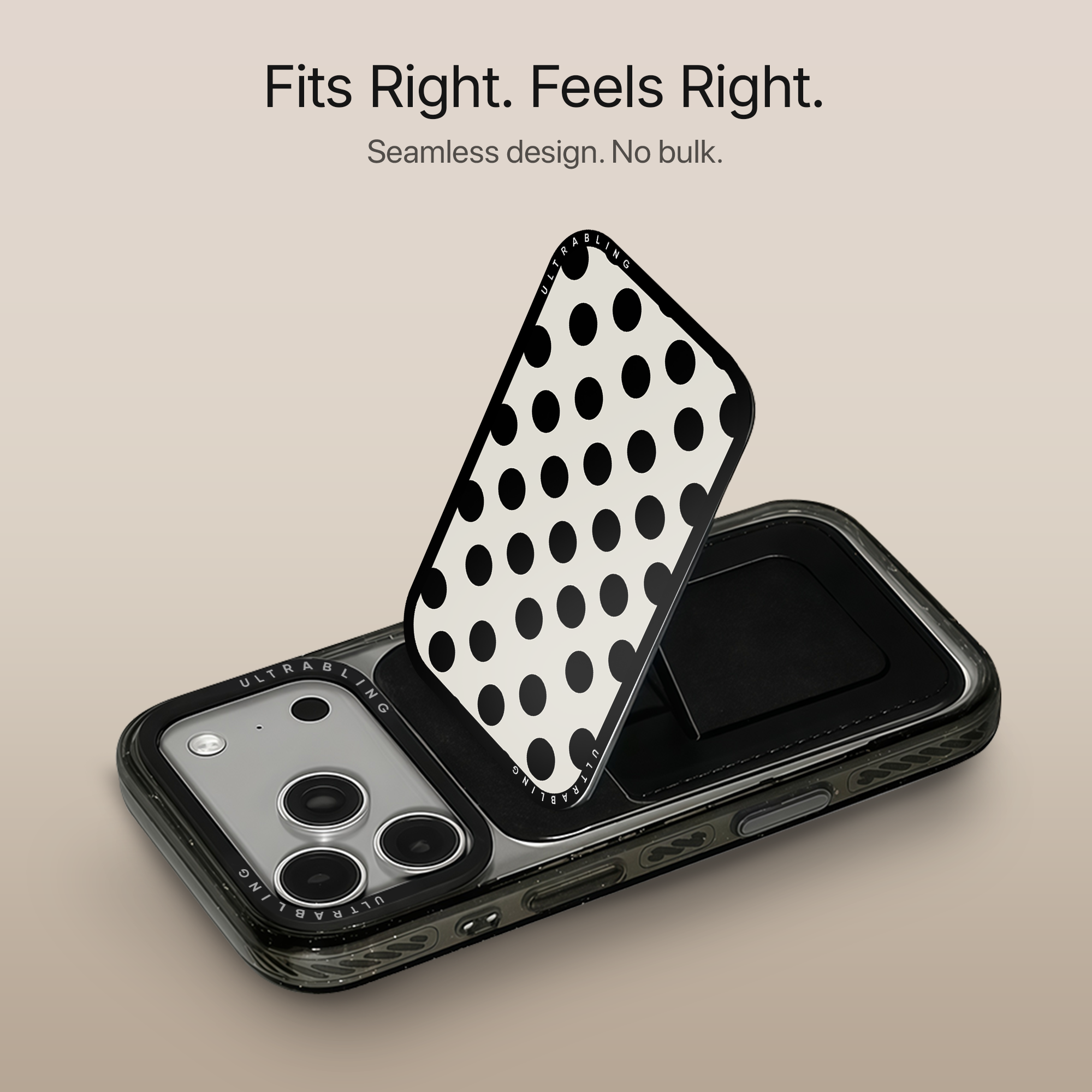 Midnight Polka MagSafe Wallet - Detail View