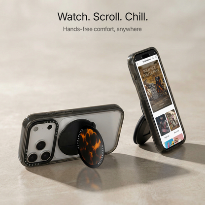 Amber Tortoise Ultrabling MagSafe Phone Grip - Close-Up
