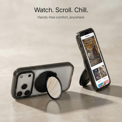 Champagne Marble Ultrabling MagSafe Phone Grip - Close-Up