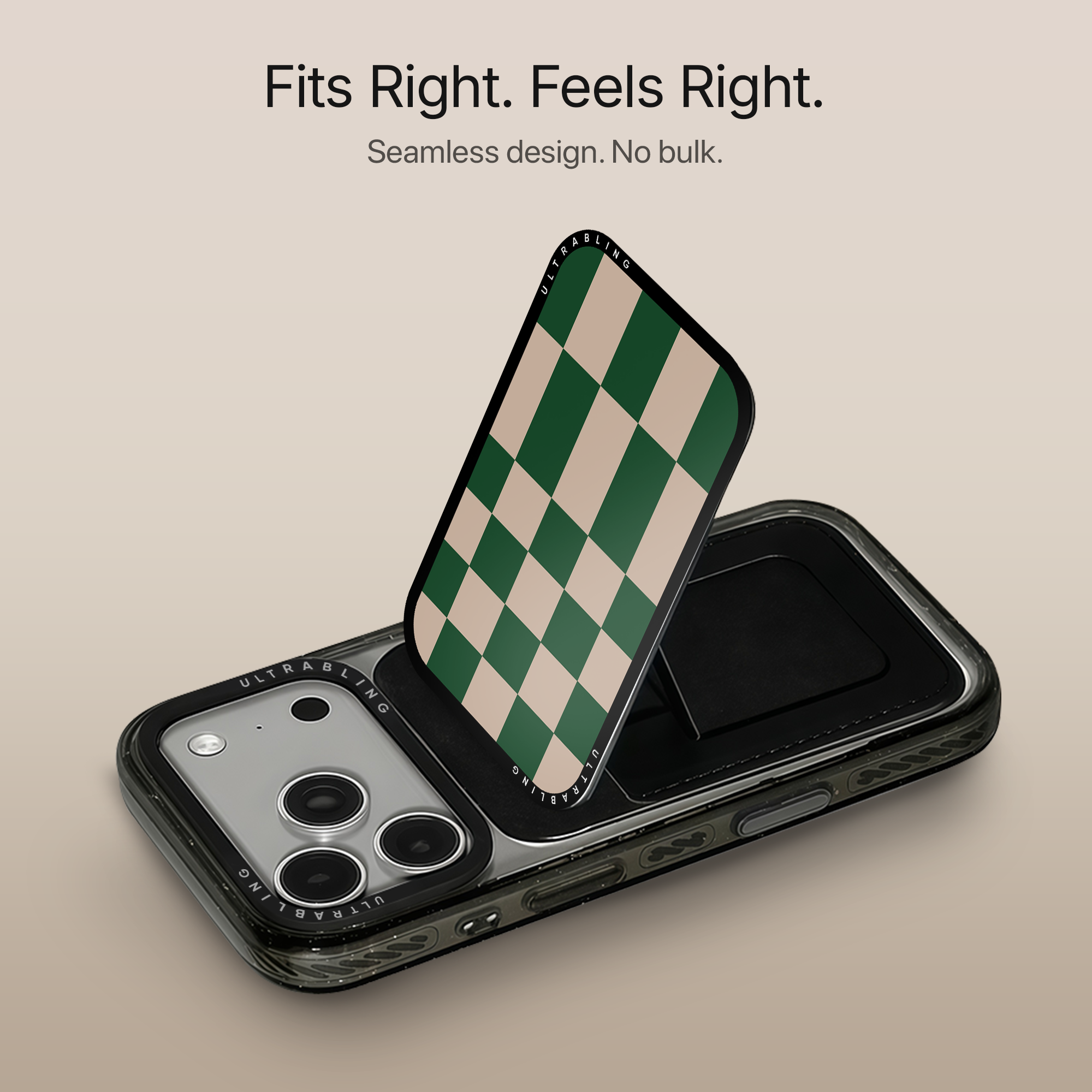 Emerald Grid MagSafe Wallet - Detail View