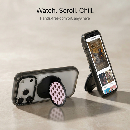 Mocha Polka Ultrabling MagSafe Phone Grip - Close-Up